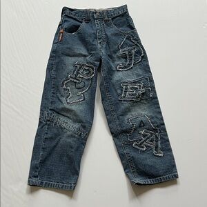 Paco Jean Company Letter Patch Faded jeans Grunge Punk Street 90’s Y2K Kids 6